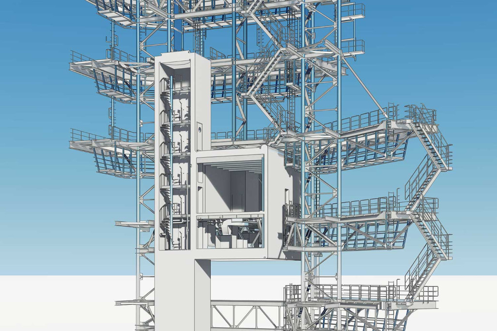 Titlis OW, Antennenturm 3D-Laserscanning Schnitt, HMQ AG
